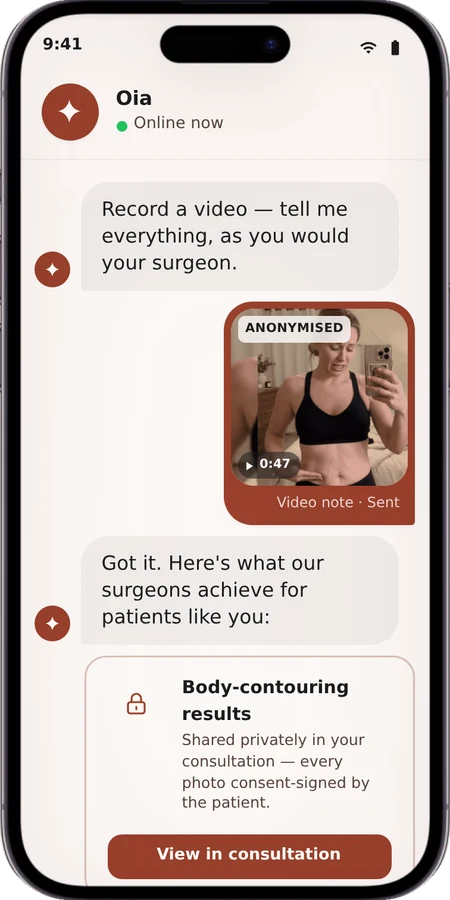 Oia chat: a patient sends a video note