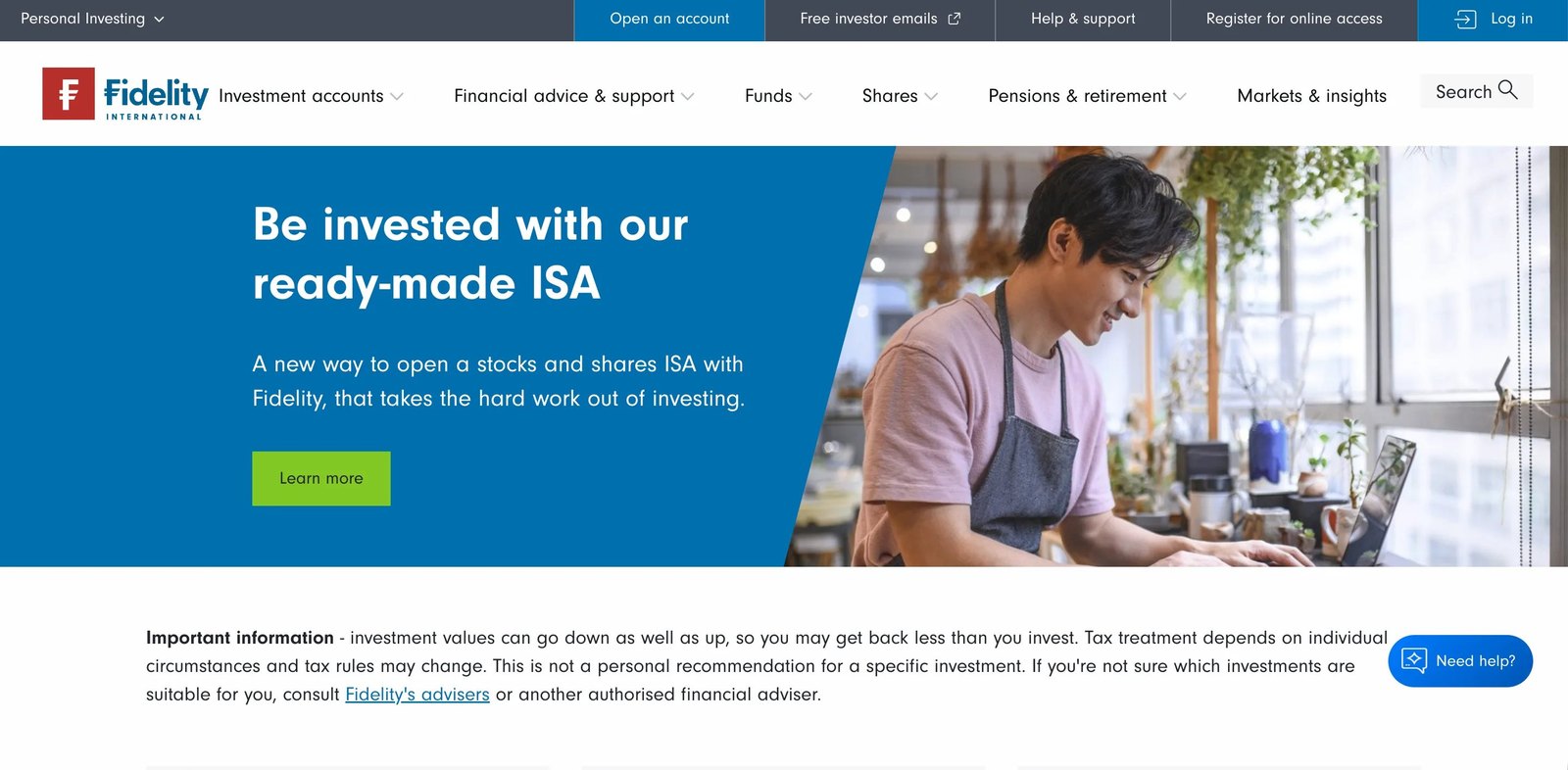 Fidelity International homepage
